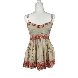 Anthropologie Lithe Linen Sandalwood Blouse Beige